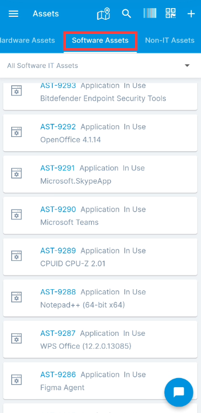 Software Assets List