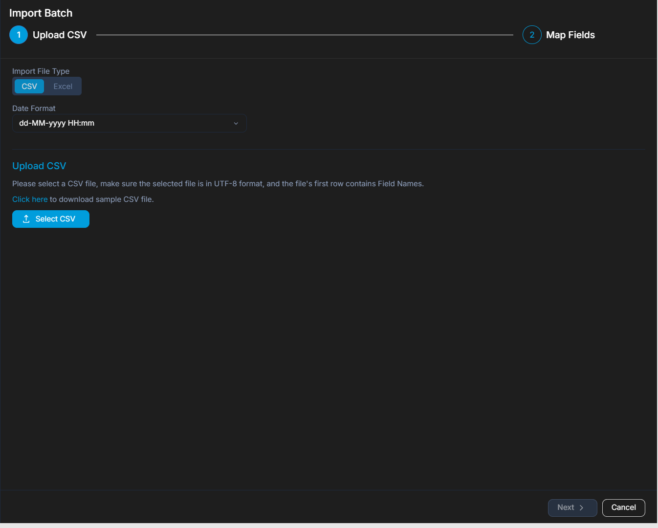 Select .CSV File