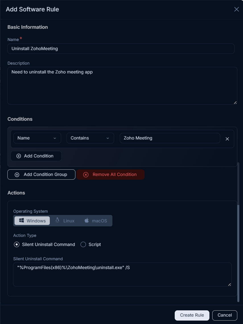 Add software rule details