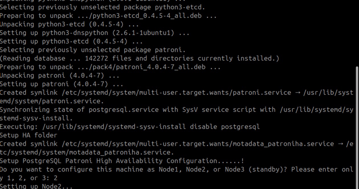 Terminal showing master entered at the machine role prompt during DC Master application configuration