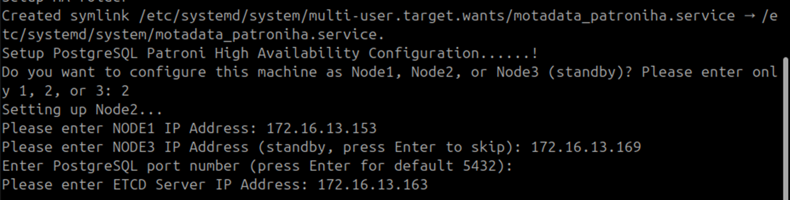 Terminal showing slave entered at the machine role prompt during DC Slave application configuration