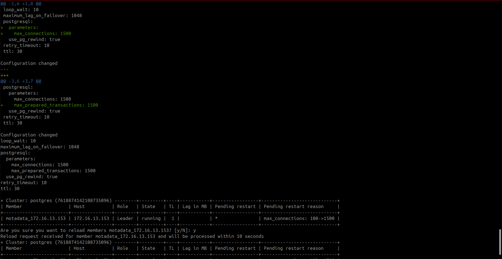 Terminal showing DC Master DB configuration completed successfully