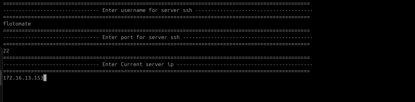 Terminal showing DC Master IP entered as the Server 1 during file sync setup on the DR machine