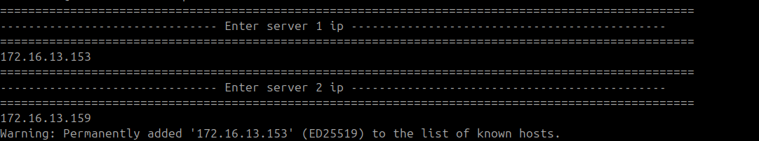 Terminal showing the DC Master IP and password entries on the DR machine during passwordless SSH setup