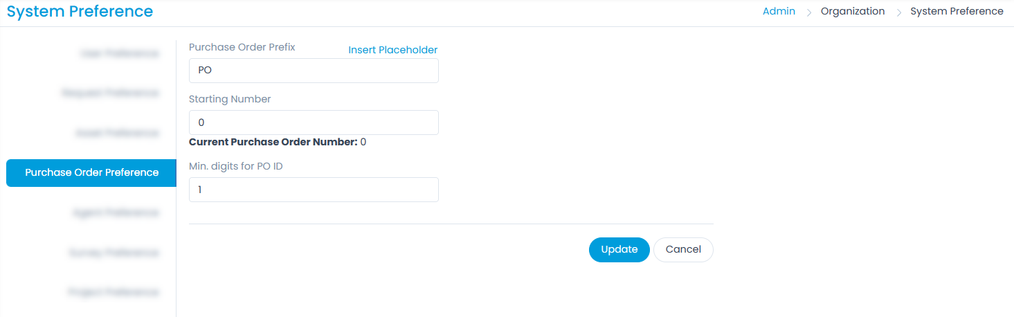 Purchase Order Preference