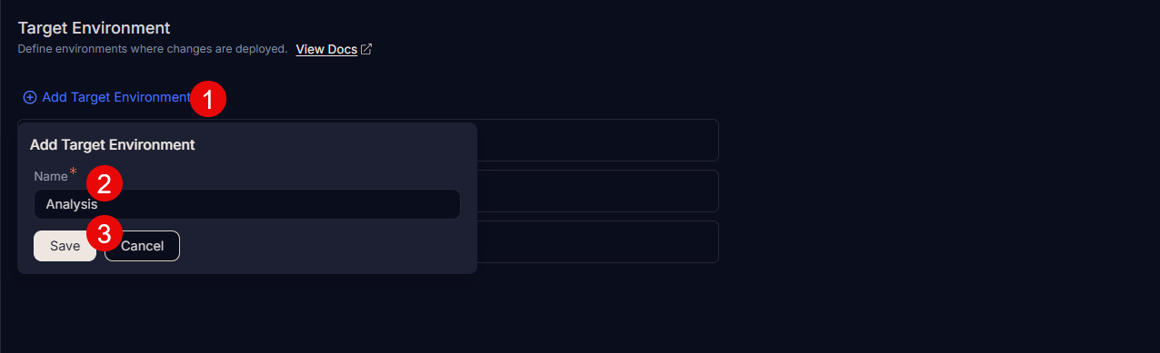 Adding a Target Environment