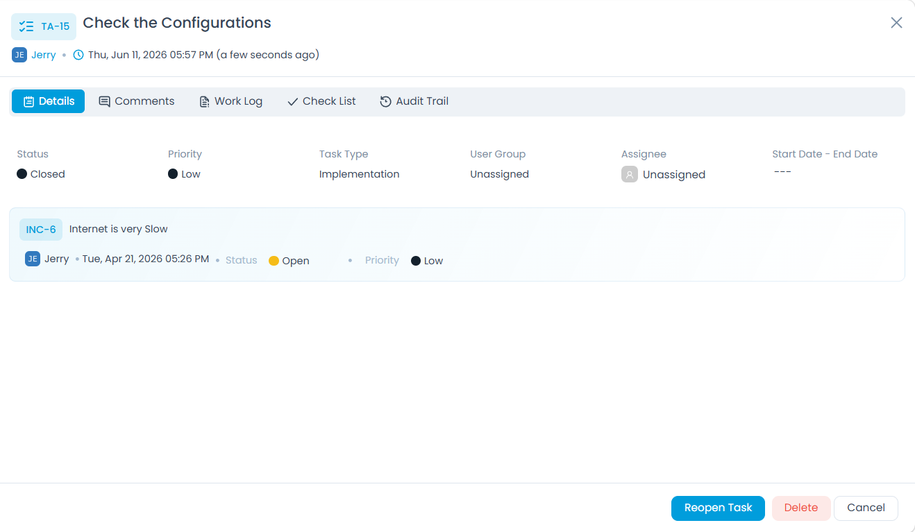 Managing the Task