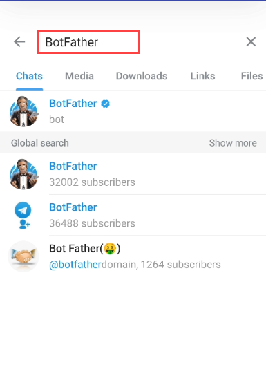 Search BotFather