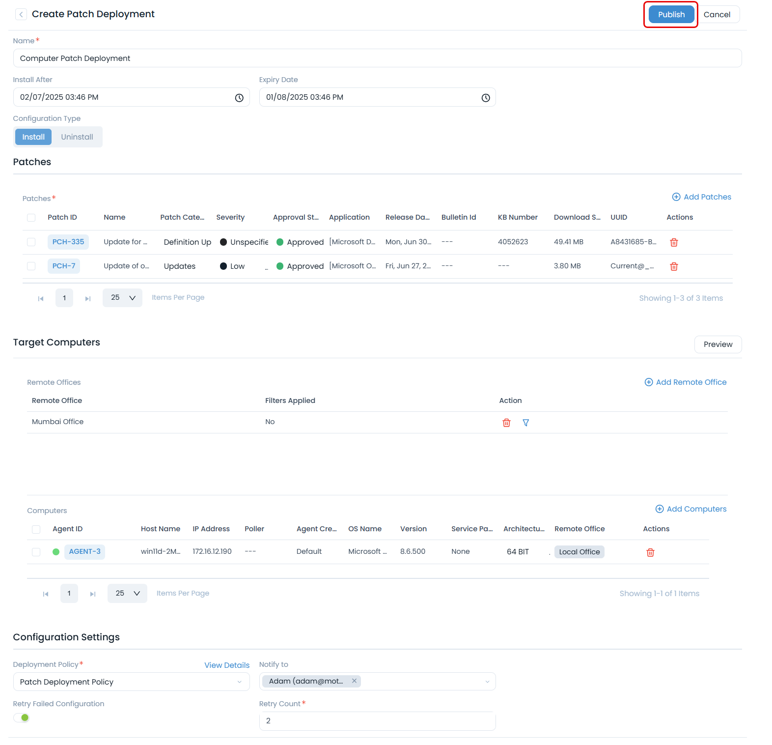 Create Patch Deployment