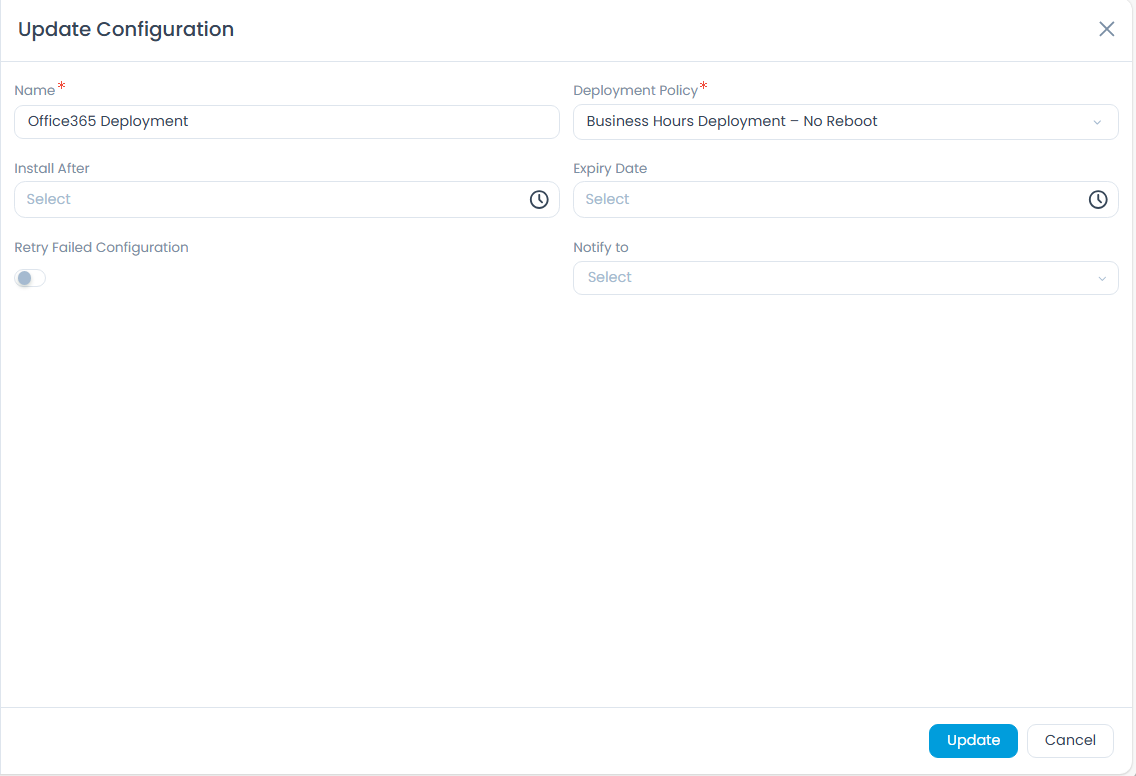 Update Configuration