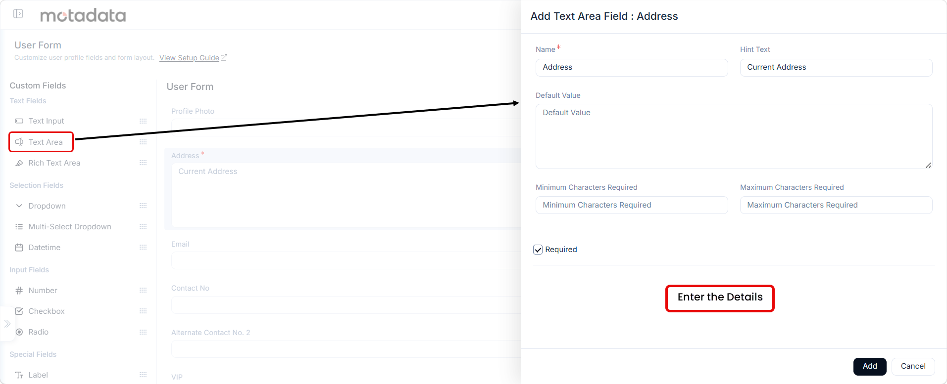 Adding a Custom Field