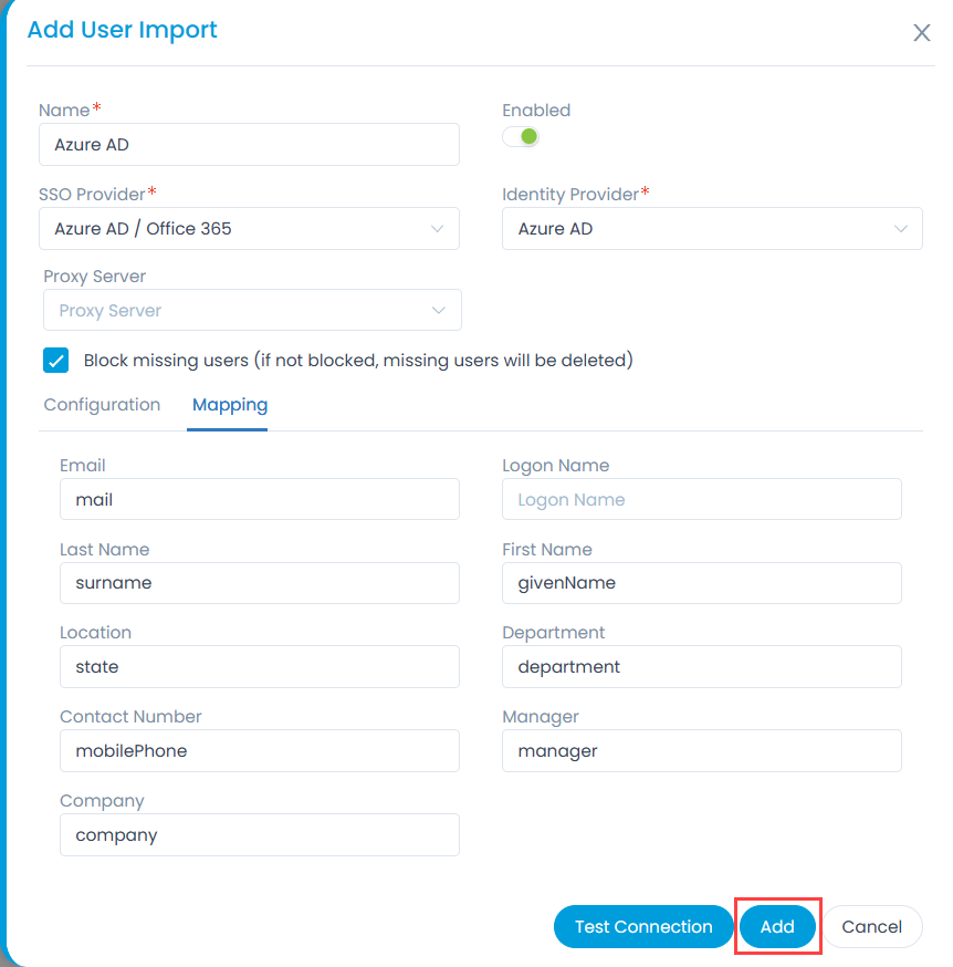 Import Users Mapping