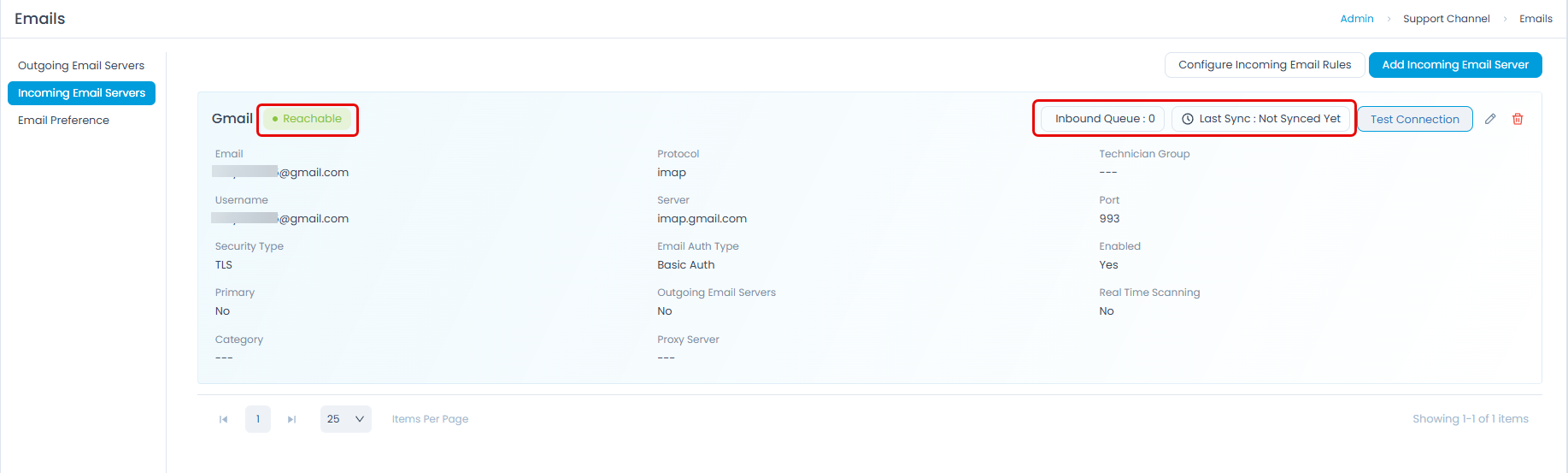 incoming email server