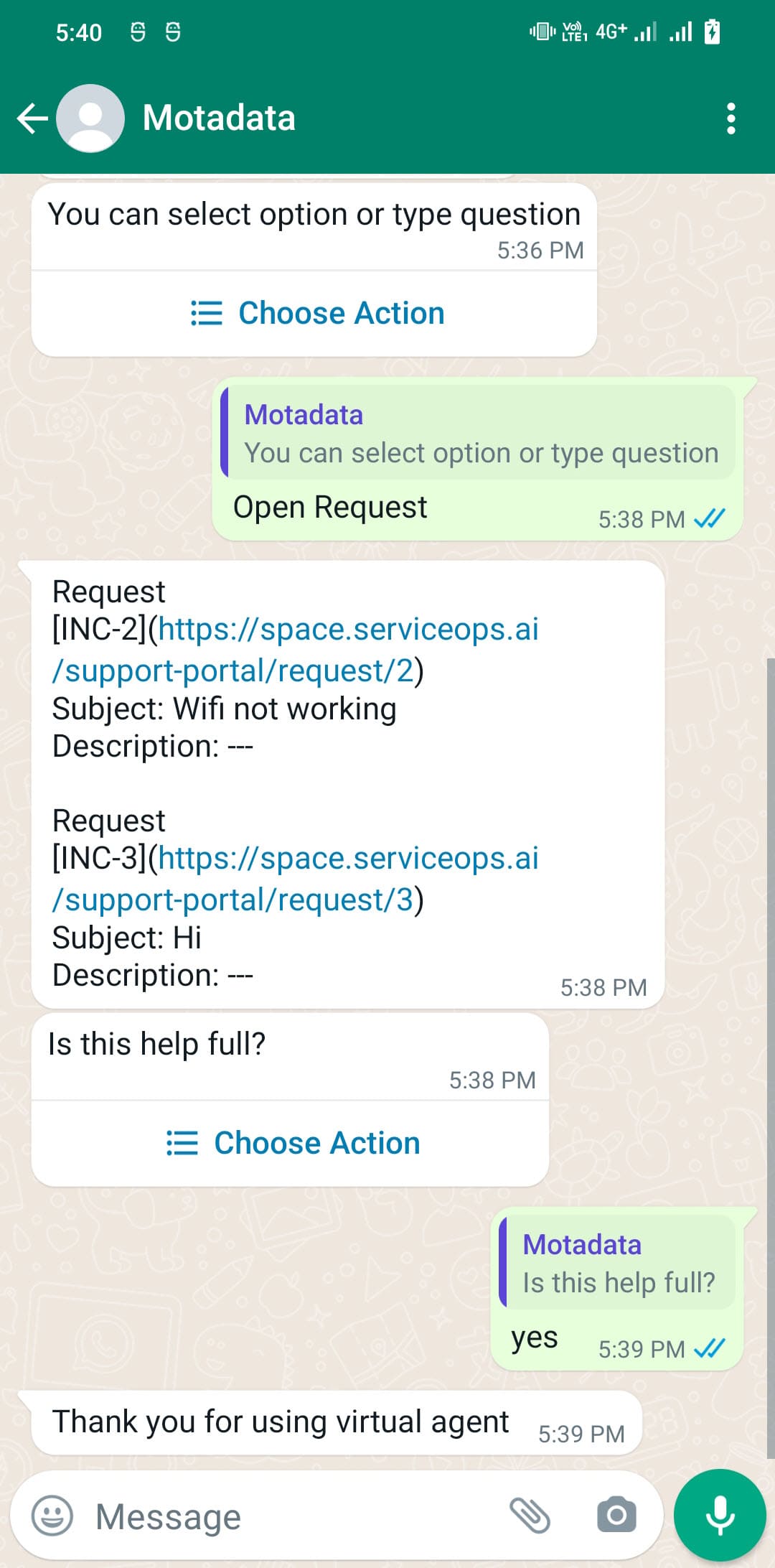 WhatsApp Conversation