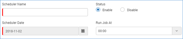 create scheduler - standard fields