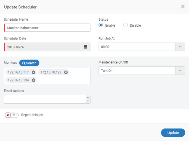 create monitor maintenance job