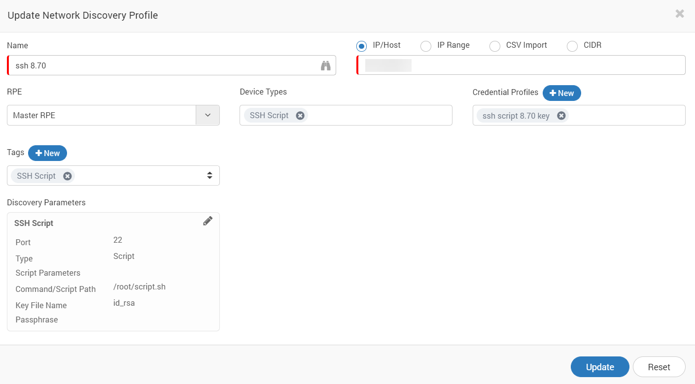 Create Newtwork Discovery Profile