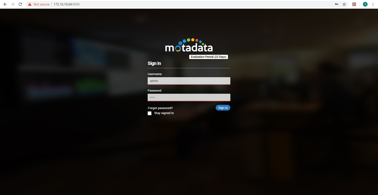 login into motadata